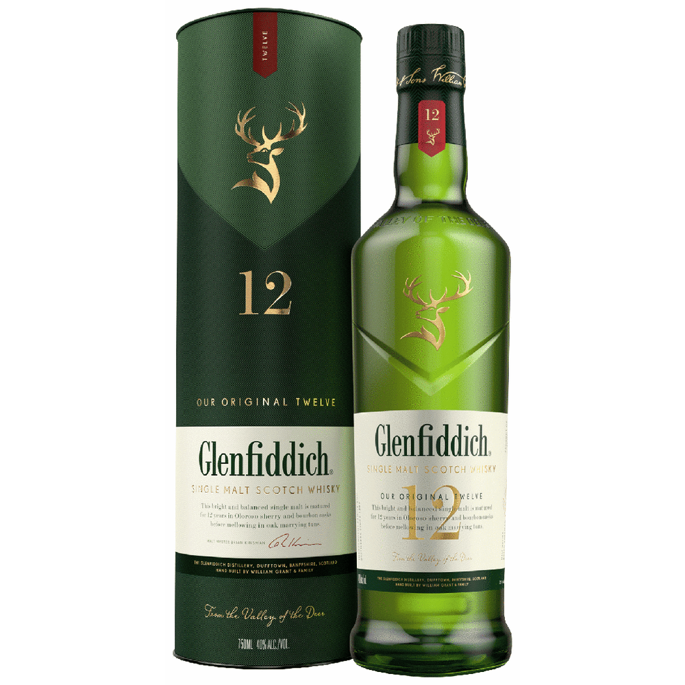 Glenfiddich 12 jaar single malt whisky fles