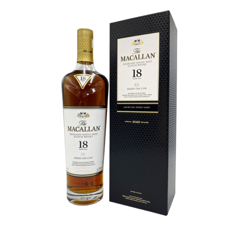 Macallan 18 Year Old Sherry Oak fles