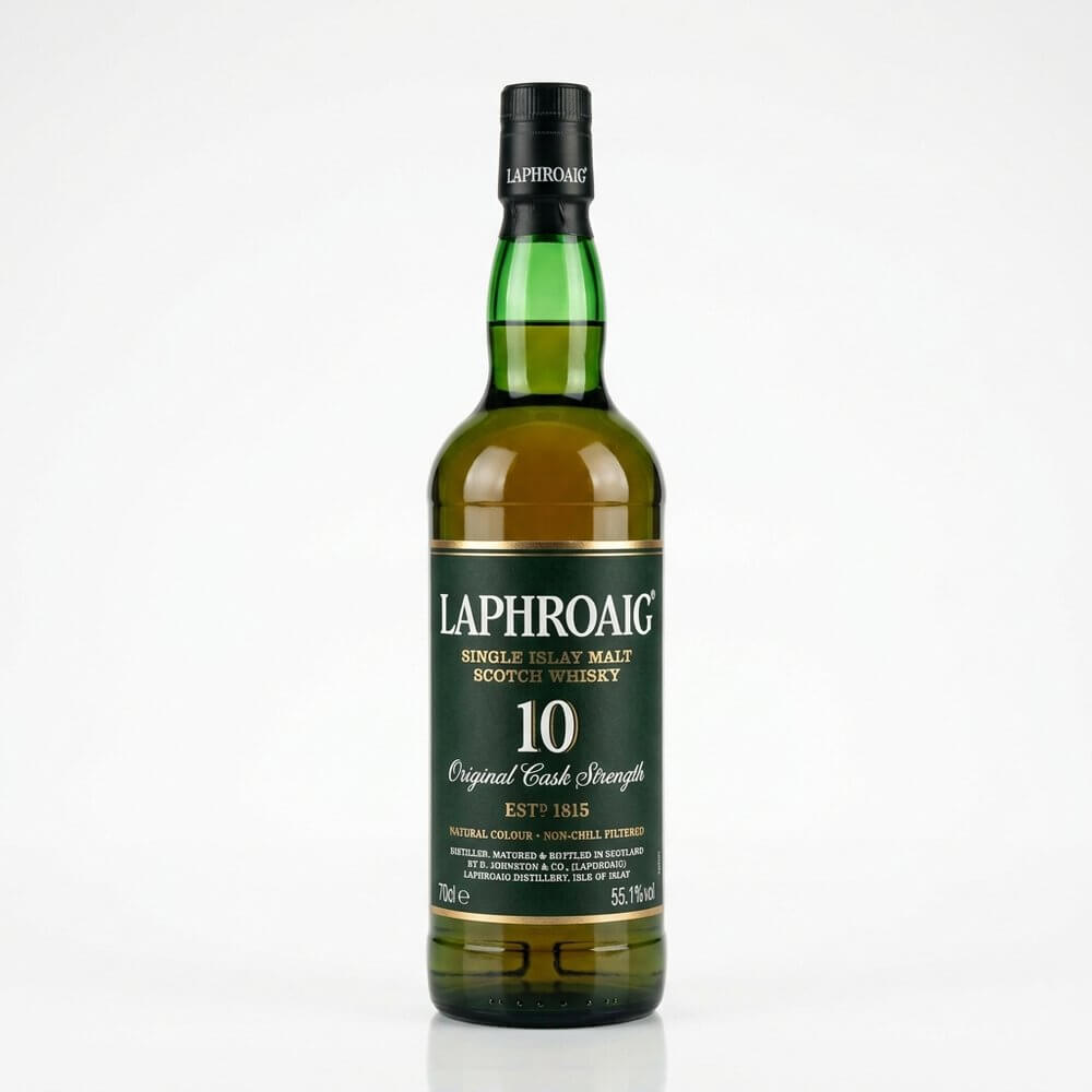 Laphroaig 10 Cask Strength whisky fles