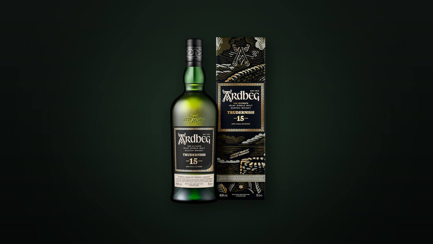 Ardbeg Trudernish 15 Years Old Islay single malt whisky fles met verpakking