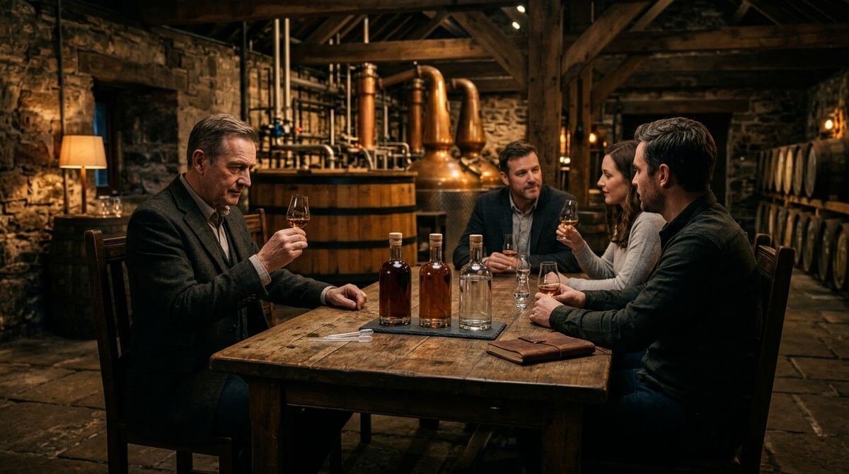 Torabhaig Distillers Series single malt whisky flessen op Isle of Skye